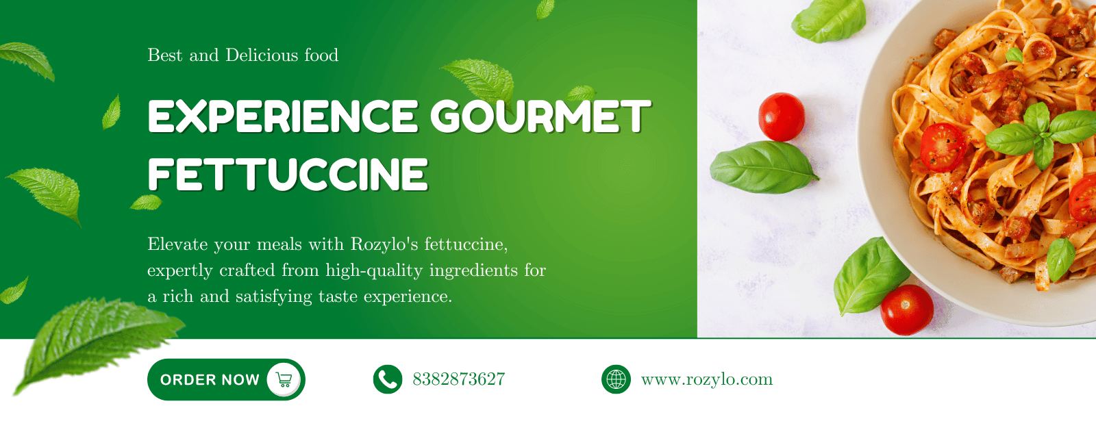 Green and White Simple Food Banner